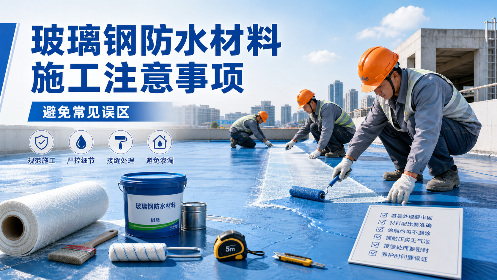 玻璃钢防水材料施工注意事项，避免常见误区 广州 版